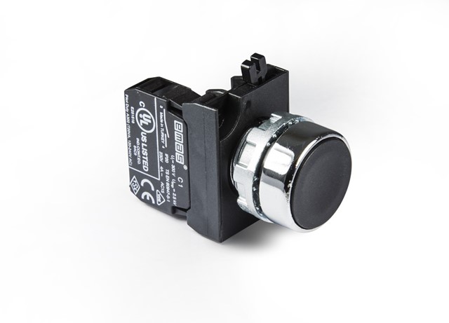 CM Series Metal 1NO Spring Flush Black 22 mm Control Unit